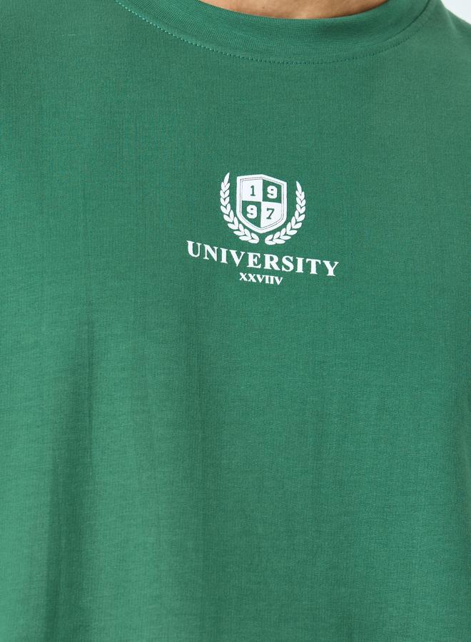 Styli Men Green University Legends Graphic Print Boxy T-Shirt - Image 3